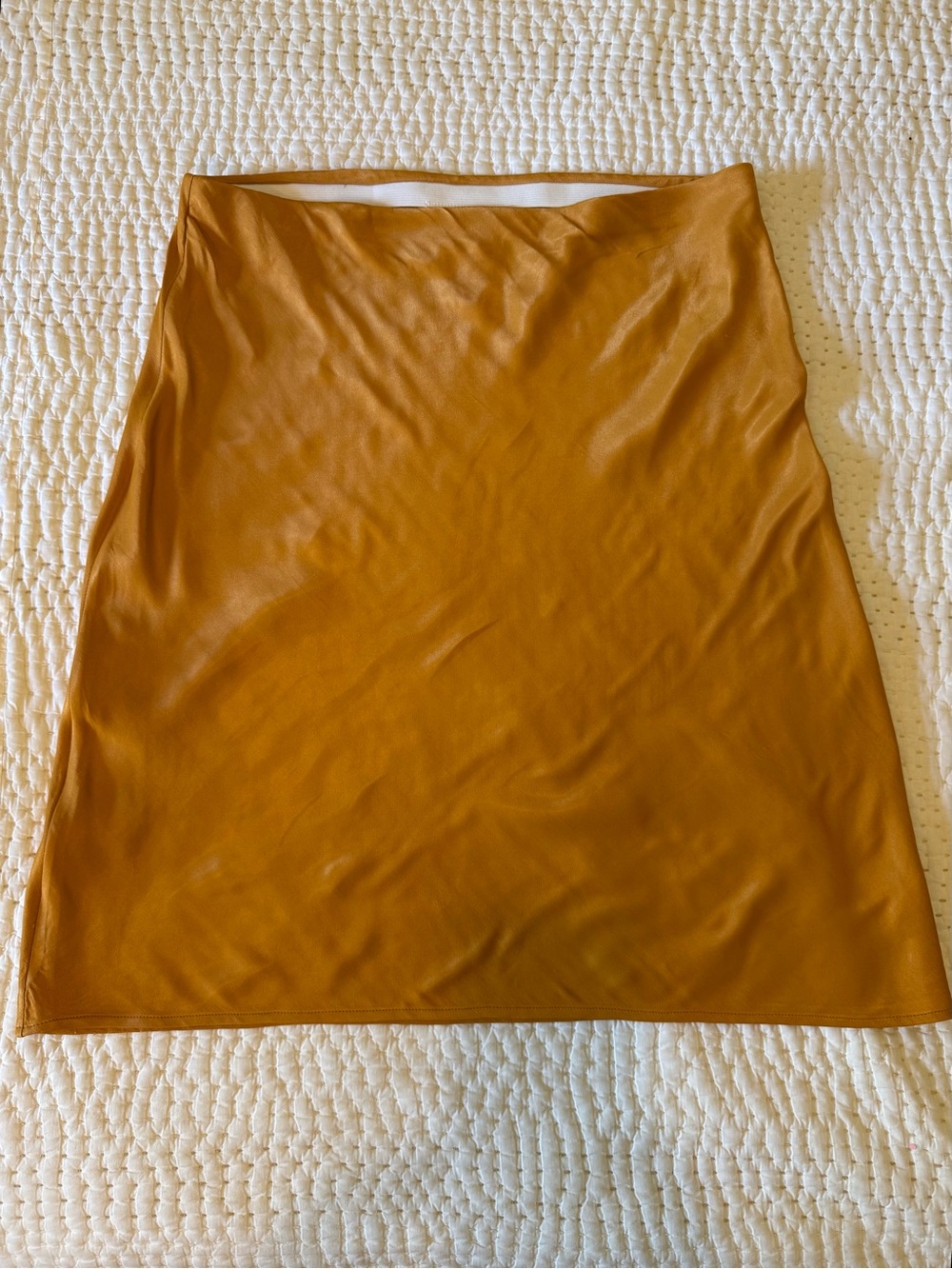 Anthropologie Mustard 100% Viscose Slip Skirt Bias Cut Size M